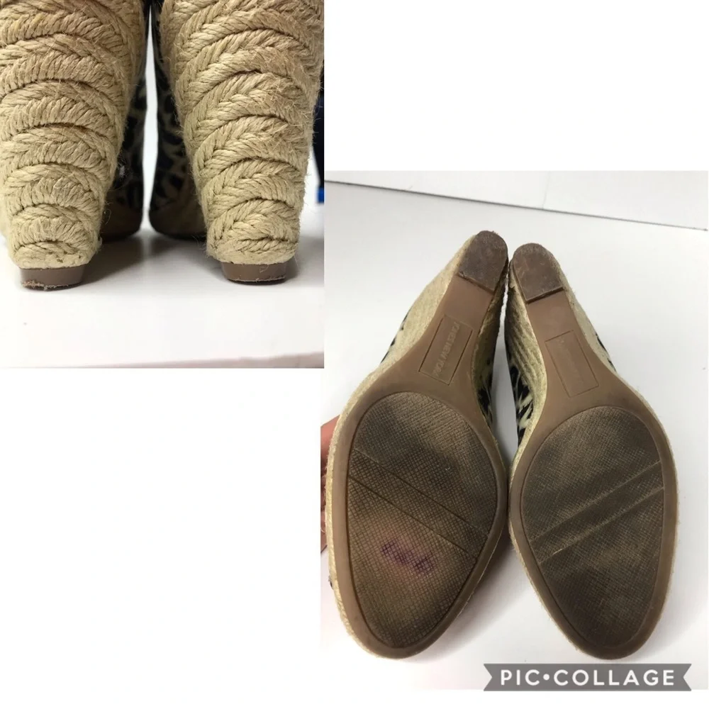 JONES NY Animal Print Espadrille Wedge 6.5